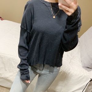 Brandy Melville Navy Long Sleeve Top